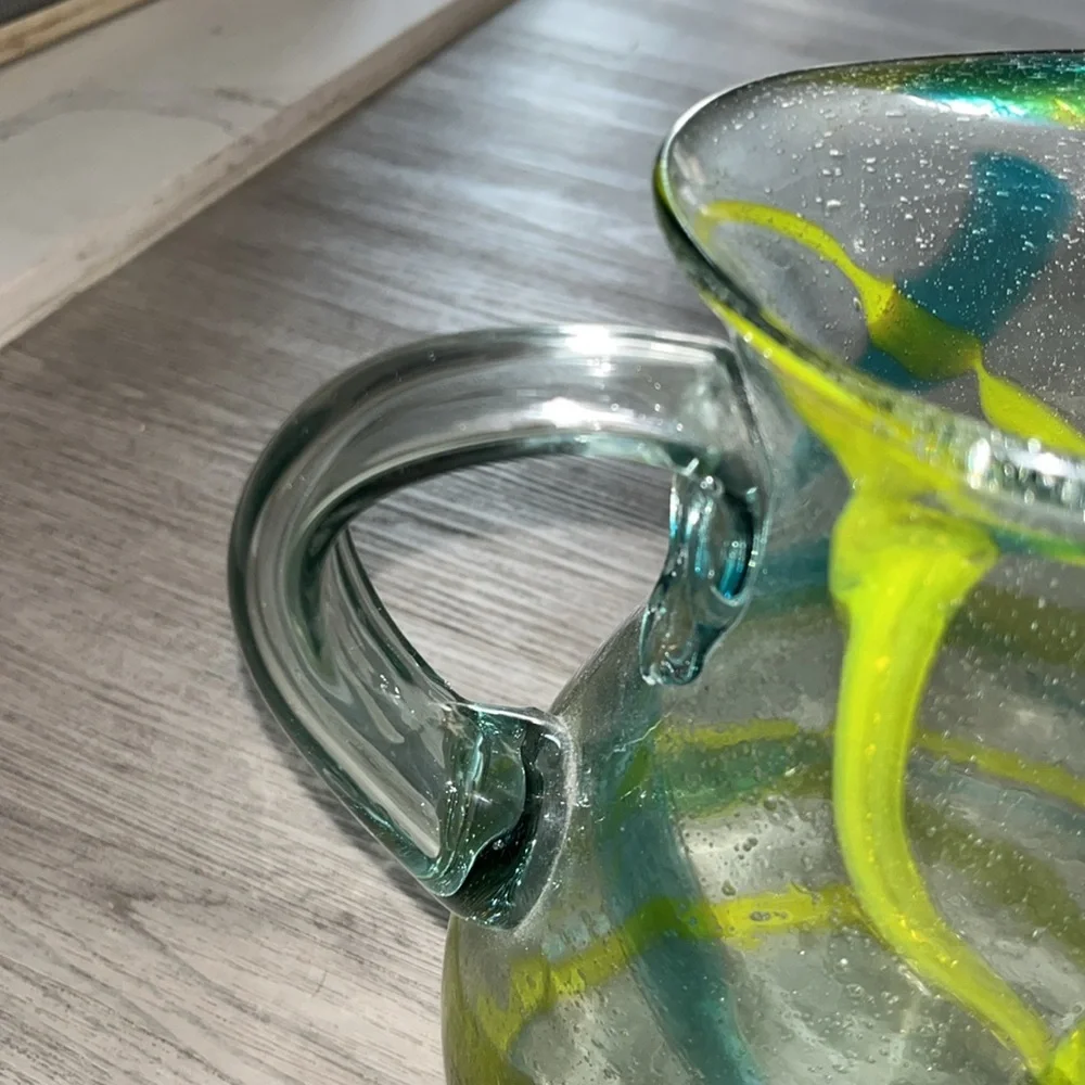 Anthropologie blown glass margarita pitcher